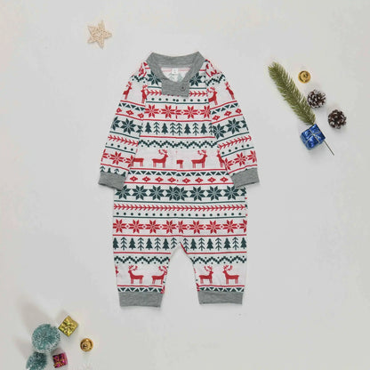 2023 Christmas Moose Family Matching Pajamas Set New Year'S Clothes Adults Kids Sleepwear Baby Rompers Soft Loose Xmas Outfits